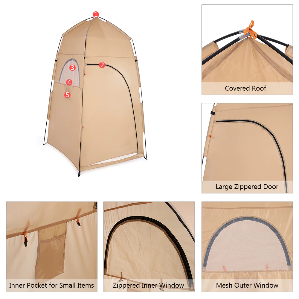 Cheap Goat Tents Shower Tent Portable Outdoor Shower Bath Changing Fitting Room Tent Shelter Camping Beach Privacy Toilet Outdoor  Accessories   